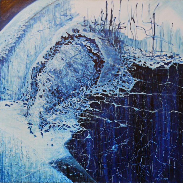 Selbstportrait Microcosmos Abstraktes Selbstporträt mit organischen und psychologischen Bildelementen