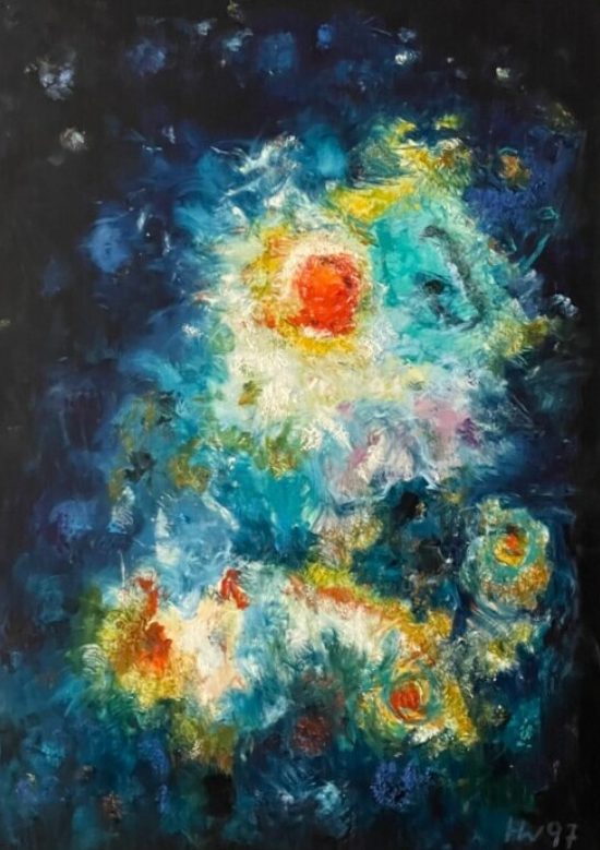 deep space Ölgemälde Deep Space von Herbert Wiedergut – abstrakte Darstellung tiefer kosmischer Raumstrukturen