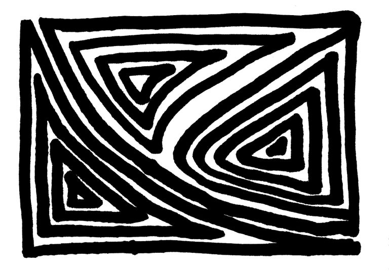 art abstract 01 Abstrakte Linien und Dreiecke in Schwarz auf weißem Hintergrund.