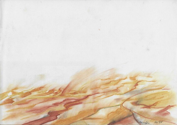 Marokko 98 Abstrakte Wüsten-Landschaft mit sanften, orangefarbenen und beigen Farbtönen.