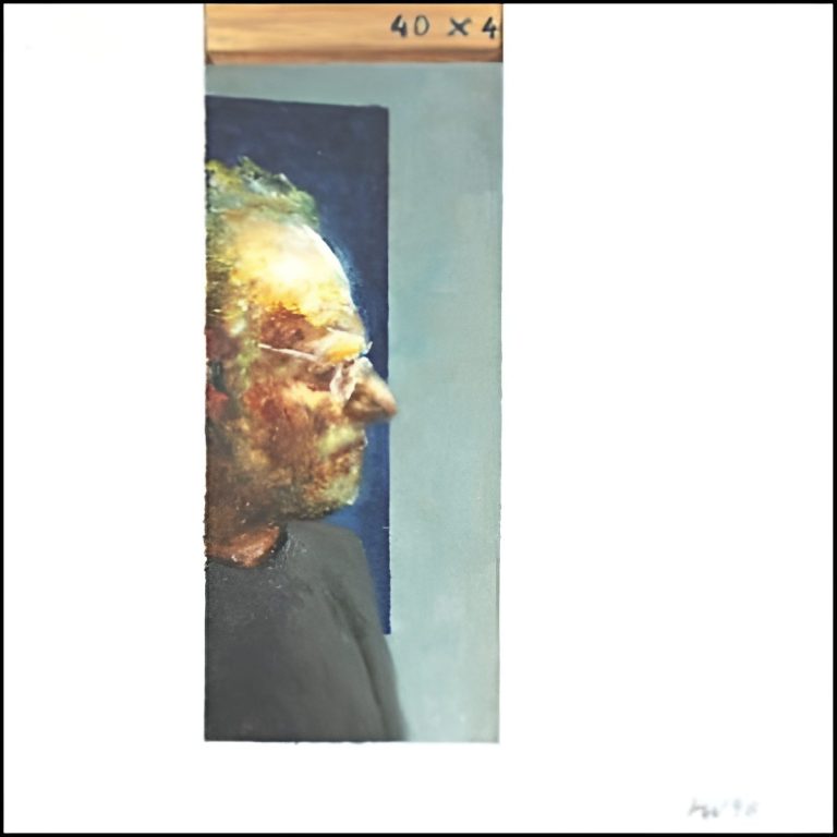Selbstportrait 1998 Selbstportrait von Herbert Wiedergut im Trompe l'loeil Stil