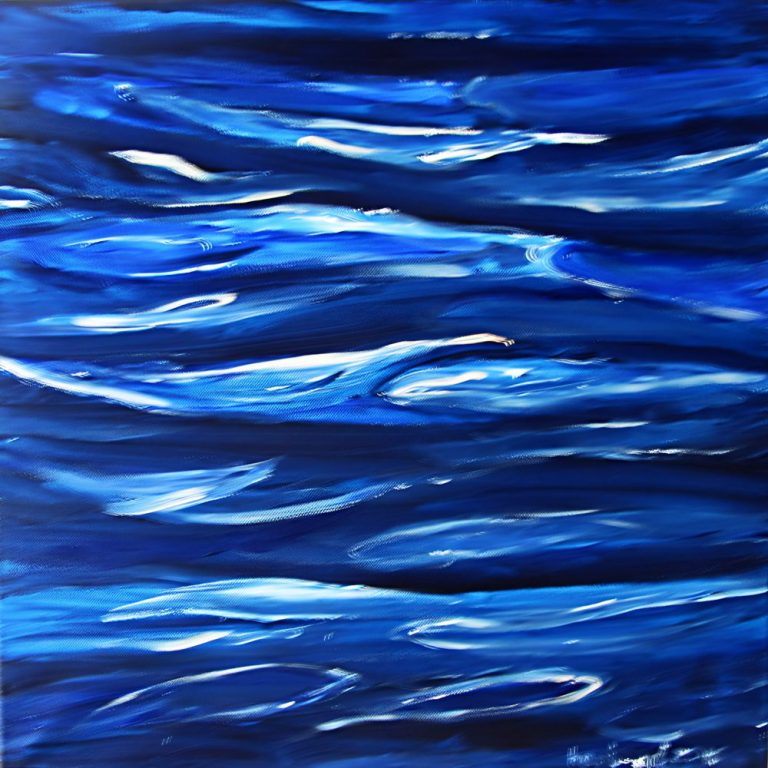 Blaue Welle Abstrakte Darstellung von Wellen in verschiedenen Blautönen.