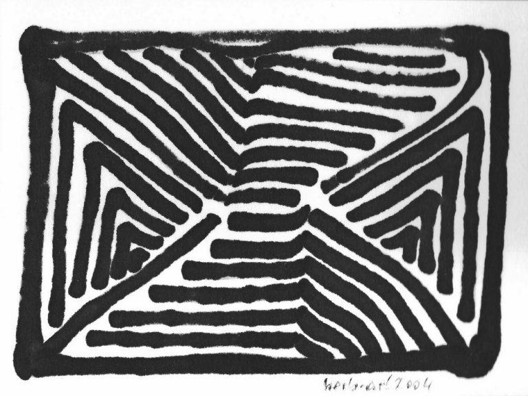 art abstract 04 Abstrakte Schwarz-Weiß-Grafik mit Kreis und geometrischen Mustern.