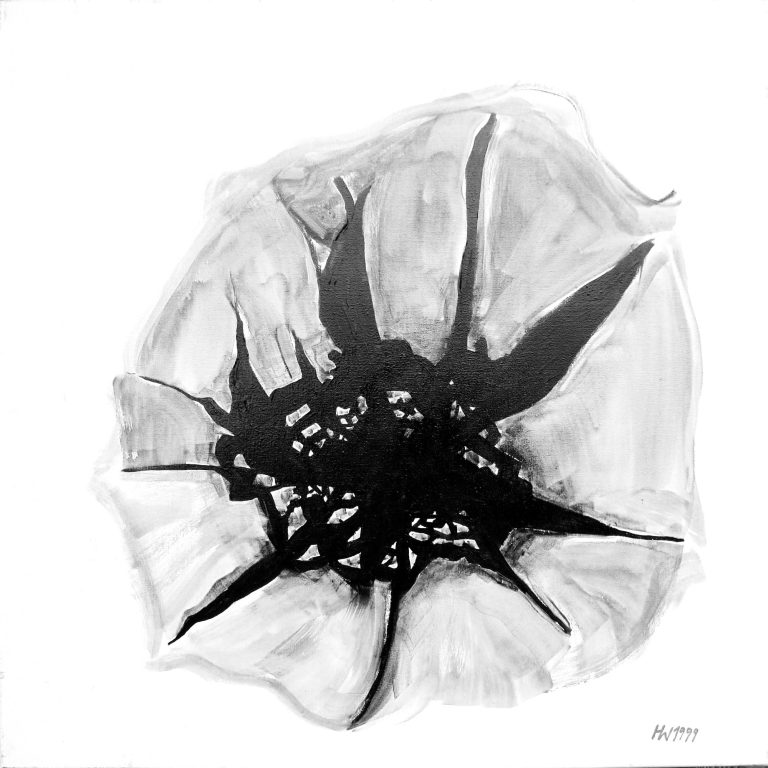 Implosion Abstrakte Schwarz-Weiß-Kunst mit spitzen Formen und dynamischen Strukturen.