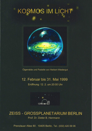 Einladungskarte Einladung für die Ausstellung "Kosmos im Licht" im Zeiss-Großplanetarium Berlin.